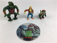 Teenage Mutant Turtle He-Man Figures & Lg Pin