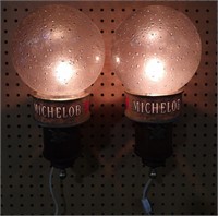 Pair of Michelob Beer Light Wall Sconces