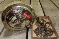 Vintage Budweiser Pocket Watch Clock Beer Light
