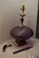 Purple Glass Electric Lamp