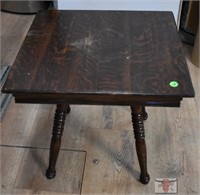 Wooden Table With Turned Legs 18" x 18" x 17"