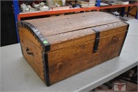 Small Wooden Hump Back Trunk 28" x 17" x 12" Deep