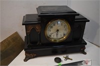 Sessions Wooden Mantle Clock with Key and