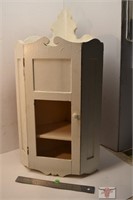 Wooden Corner Cabinet (Missing Glass) 15" x 10" x