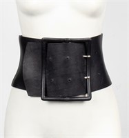 Italian Wide Leather Corset Belt W Elastic