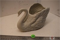 Ceramic Swan Planter made in Taiwan