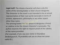 Have a Character Named After You In a Novel!