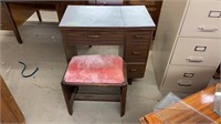 Sewing desk/table, sewing machine flips out from