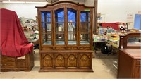 Very large ash wood dining hutch. Two parts. Very