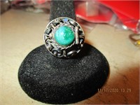 Taxco Sterling Poison Ring w/Eagle Mark & Artist