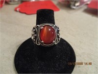 925 Ring w/Orange Accent Stone-7.1 g