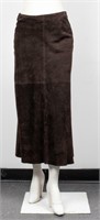 Prada Suede Leather Midi Skirt