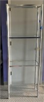 Metal shelf w/glass shelving