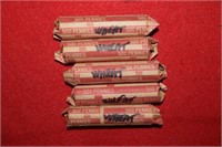 Five Rolls of Wheat Pennies