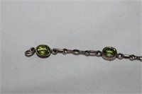 Sterling Silver Bracelet w/ Peridot Stones
