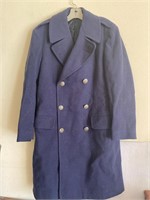 Military blue wool overcoat