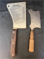 2 meat cleavers