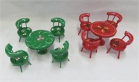 Furniture-doll house size-tables & chairs-painted