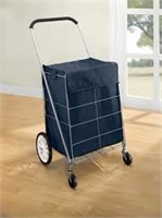 Foldable Shopping Cart with Blue Fabric
