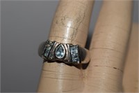 Sterling Silver Ring w/ Swiss Blue Topaz Sized 8