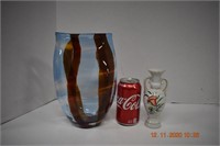 Heavy Art Glass Vase & Occupied Japan Vase