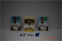Three Willie Mays Trading Cards 1969 & 1964