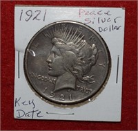 1921 Peace Silver Dollar  Key Date