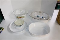 Assorted Corning Ware Dishes. Three Have Covers