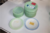 37 Pieces of Mostly Fire King Jadeite Plates