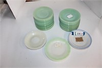 38 Pieces of Mostly Fire King Jadeite Plates