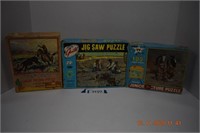 Three Vintage Western Jigsaw Puzzles