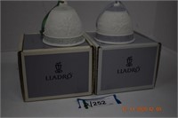 Two Collectible LLadro Christmas Bells 1992 & 1993