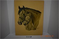 Ole Larsen Mother & Foal Lithograph