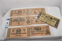 Six Copies of Confederate Currency & $1000 Bank of