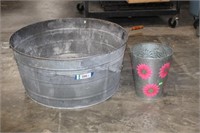 Large and Small Galvanized Buckets
