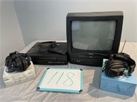 PhilipsTV/VCR Combo, Zenith VCR & Headphones
