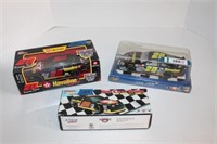 Two #28 Die Cast Racing Cars & Nascar Coin Bank