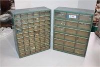 Two Metal Shop Organizers w/ Contents