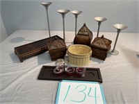 Candleholders, votive set, metal decorative tins