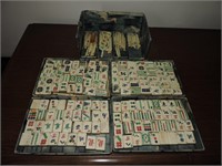 Antique Mahjong Bamboo-Backed Travel Set