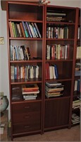 Modern Danish Teak Two Section Bookcase