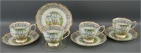 4 Royal Albert  'Silver Birch' Cups & Saucers