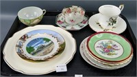Tray Lot fo Misc. China and Souvenir Plates