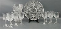 Crystal Wine Glasses, Serving Dish and Vase