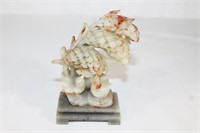 Jade Carving - Two Baby Birds and Flower