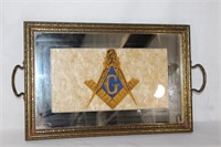 Vintage Masonic / Freemason Mirror Tray