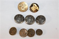 Vintage Military Buttons & Pins, British, US