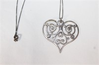 Sterling H&M Heart Pendant - Necklace