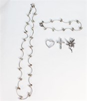 Lot of Sterling Jewelry- Necklace/Bracelet,pendant
