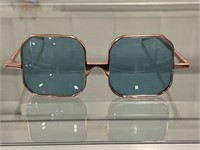 Vintage Renauld pink rim square lens sunglasses